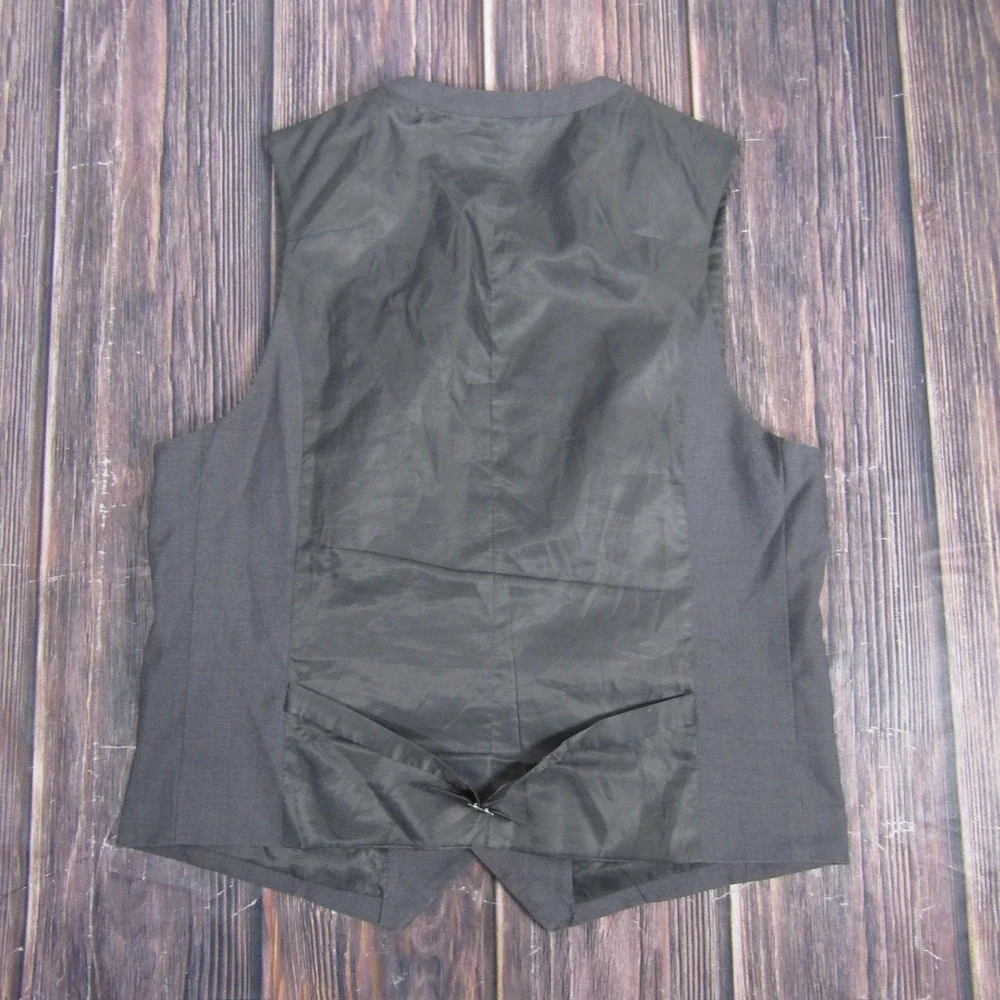 RUTH & BOAZ Vest Mens Medium Gray Dress Suit Waistcoat 4 Button Adjustable Back - Picture 4 of 6